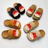 Retro Cartoon Kids' Non-Slip Closed-Toe Birkenstock Slippers with Thick Sole