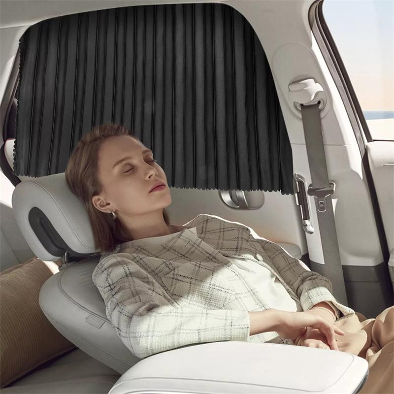 4Pcs Magnetic Drapes For Car Windows Sun Shades Adjustable Drapes For Car Window Block Sunlight Automotive Drapes For Sleeping