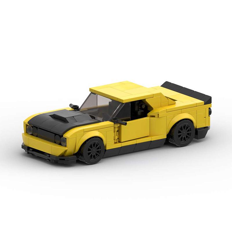 

Yellow Dodge Sports Car Model Bricks: Lego-Compatible Educational Toy for Kids