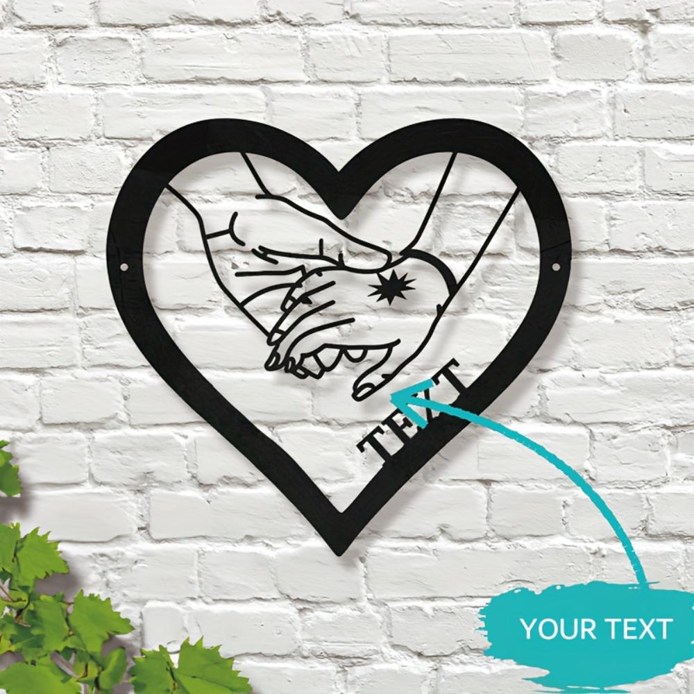 Personalized Metal Heart Wall Art Love Sign for Indoor Outdoor Home Decor
