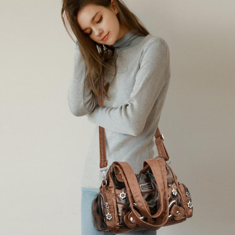 Bolso de Hombro de Cuero con Estampado de Leopardo Retro para Mujer Decoración Metálica Gran Capacidad Bolso de Mano Correa Desmontable Bolso Tote Cruzado Asa Superior Casual Diario para Damas