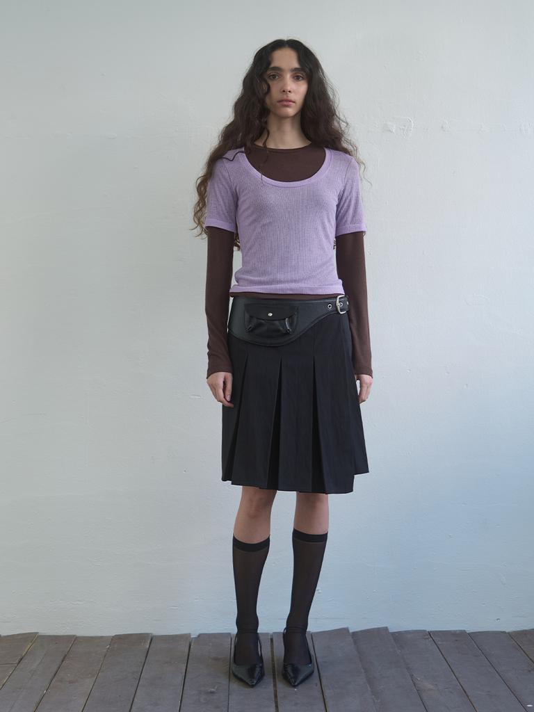 KIJUN Layered Jersey Top Lavender
