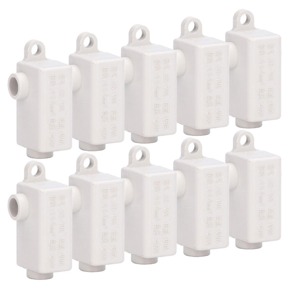 10Pcs ZK T06 Wire Connector 400V 60A Inline Junction Connector Box Terminal Block Set  Electrical