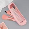 10 Pink Makeup Brushes with Cover Brushes Portable Soft Foundation Brushes Loose Powder Brushes Eyeshadow Brushes Makeup Tools