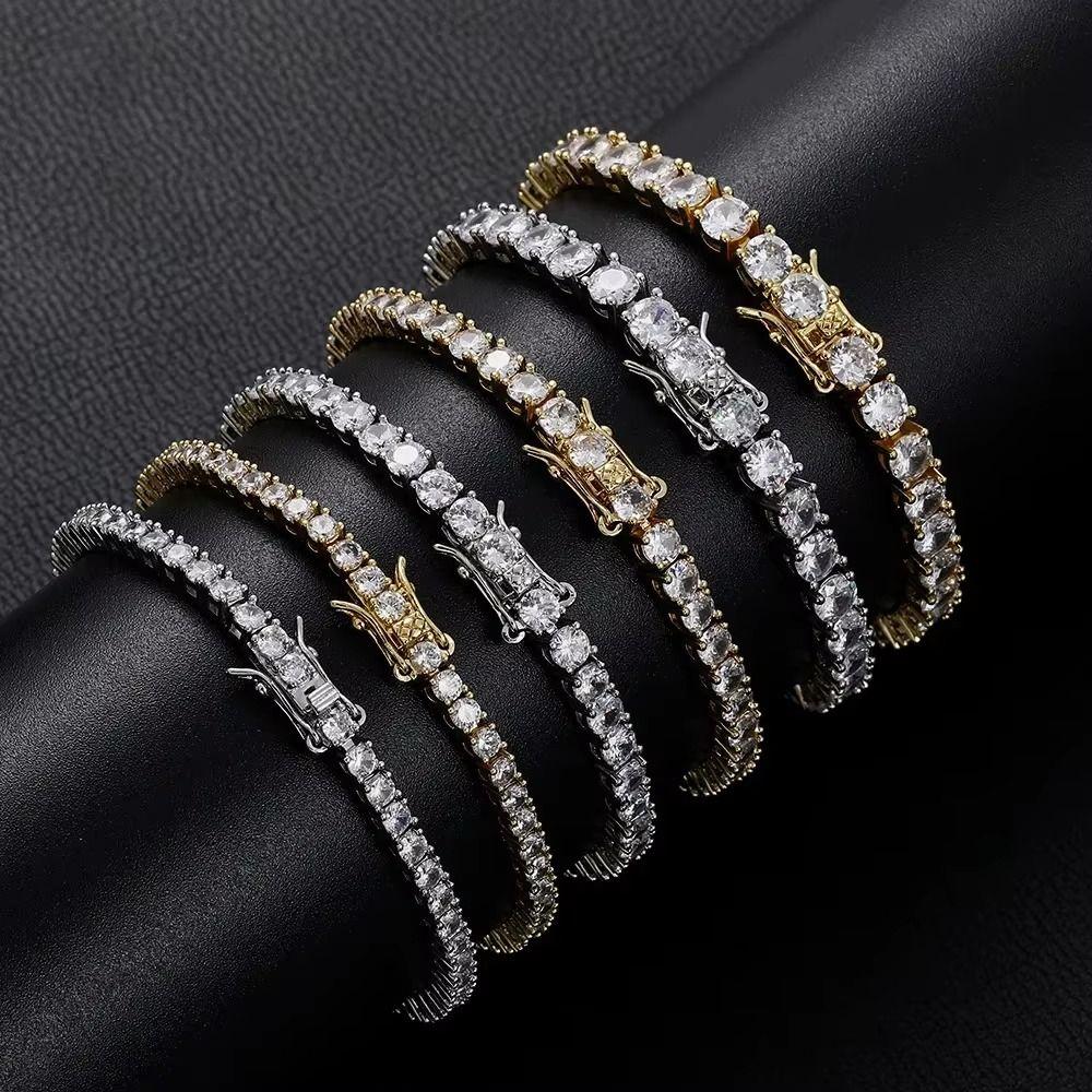 Luxury Colorful Rhinestone Bangle Waterproof Women's Hand Bracelet Zircon Crystal Bracelet  Lover