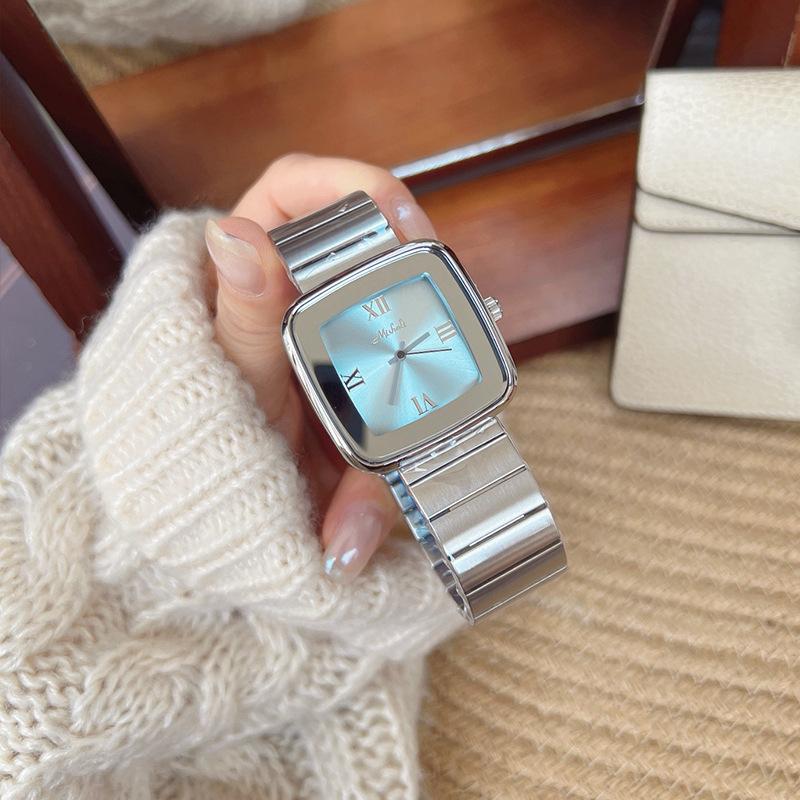 Square Watch Fashionable Large Dial Atmospheric Domineering Steel Belt Women'S Watch