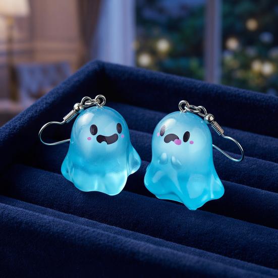 Ghost Earrings Glow-in-the-Dark Ghost Pendant Earrings for Women Decor, Fun Cute Earrings, Ghost Necklace for Women Halloween Jewelry