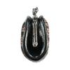 Inden-ya Inden Coin Purse, 72H, Deer Leather, Black Base X Pink Lacquer, Forget-Me-Not Pattern, 1105-51-181, Lacquer Pattern On Natural Deer Leather,