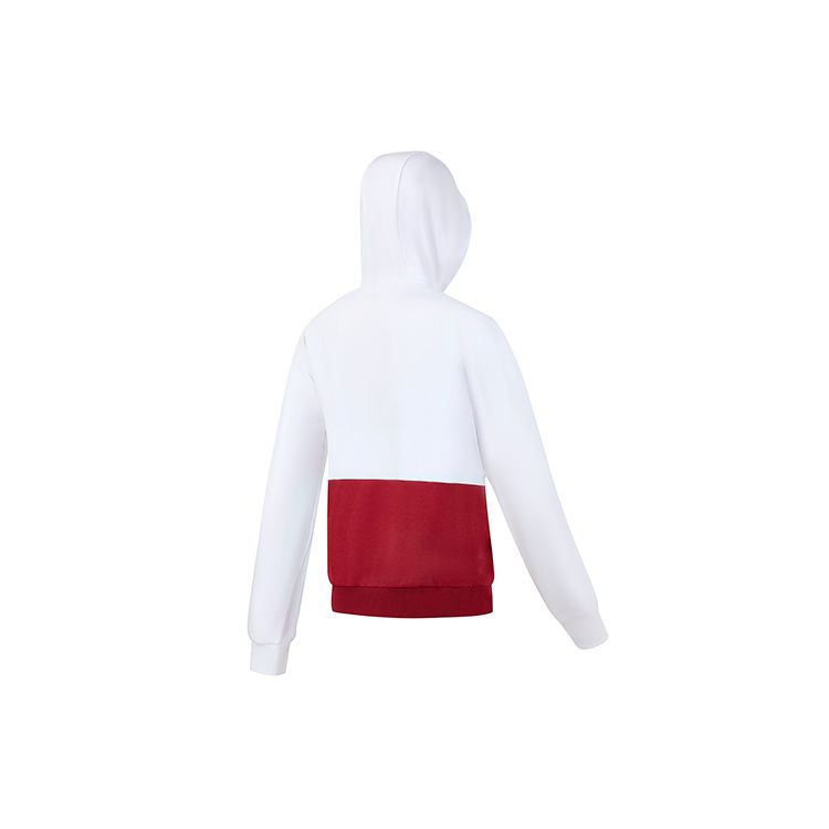 FILA 2023 Autumn New Color Block Knitted Hoodie Fashion Casual Loose Knit Top Women tops Standard-White A11W333206F-WT