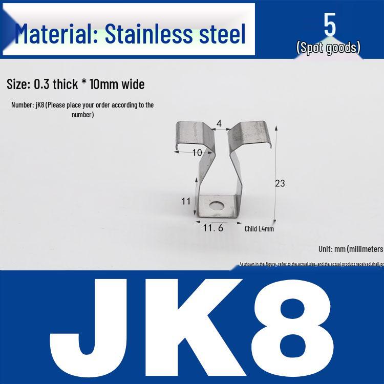 Stainless Steel Spring Clip: Metal Crimp, Wire Baffle, Pipe Holder, Conductive Manganese.