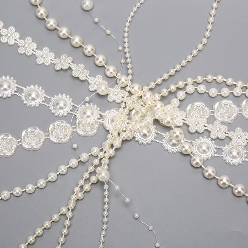 Abs Round Pearl Beads Rope Diy Craft Supplies Jewelry Decoration Wedding Dress