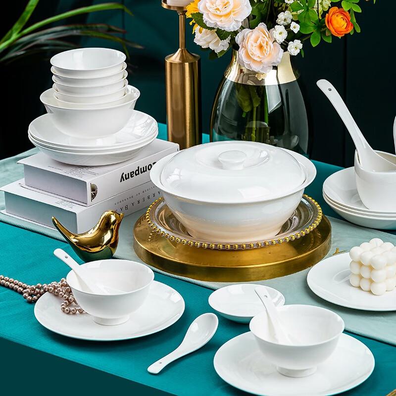 AQ All White Jingdezhen Ceramic Tableware Set