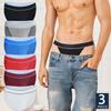 FINETOO 3 ks/sada Pánské bezešvé slipy S nízkým pasem Sexy spodní prádlo Pruhované Prodyšné U-vypouklé Pouzdro Spodky Bikiny Pánské kalhotky