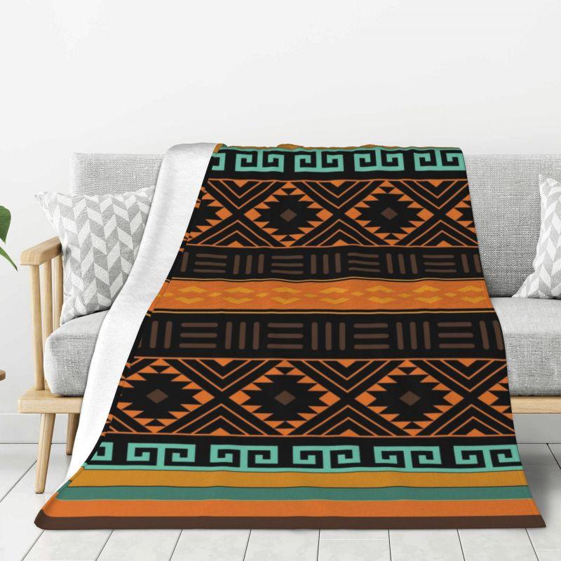Coperta Personalizzata Modello Navajo Nativo Americano Boho Azteco Morbido Pile Caldo Primaverile Flanella Coperte Plaid Divano Biancheria da Letto Copriletto