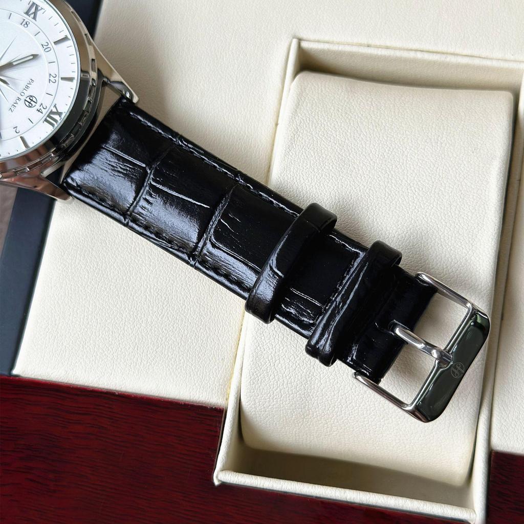 Elegant Men's Quartz Watch with Calendar - Waterproof Leather Strap