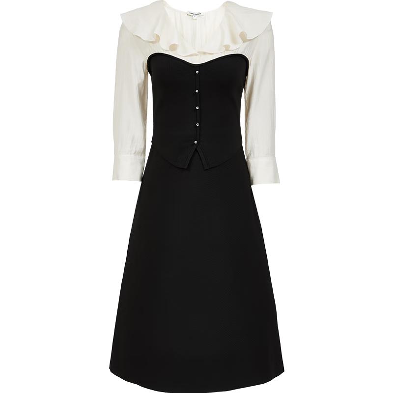 

VEROMODA Faux Two-Piece Ruffle Midi Dress L