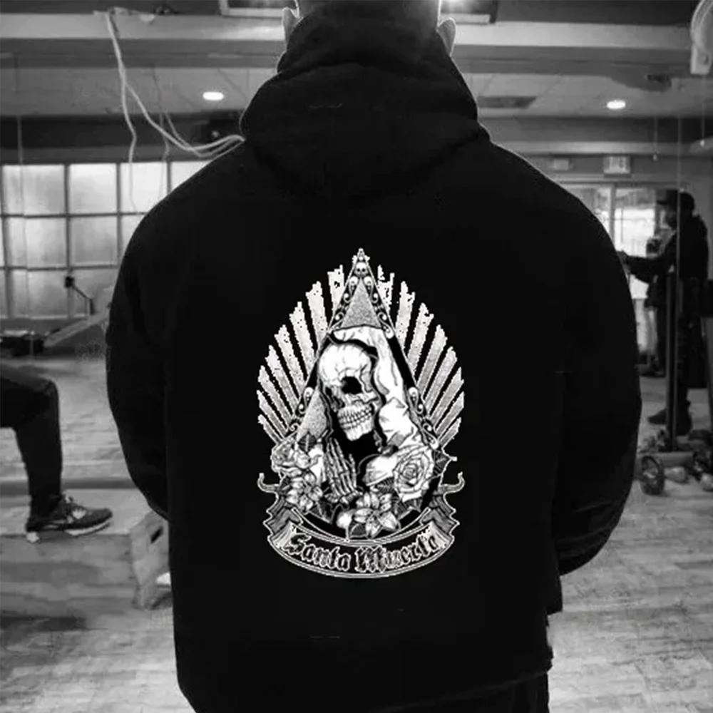 2025 Unisex Weihnachtsmann Tod Kapuzenpullover Bedruckte Sportbekleidung Essential Herbst Winter Neuheit Jersey für Männer und Frauen moto