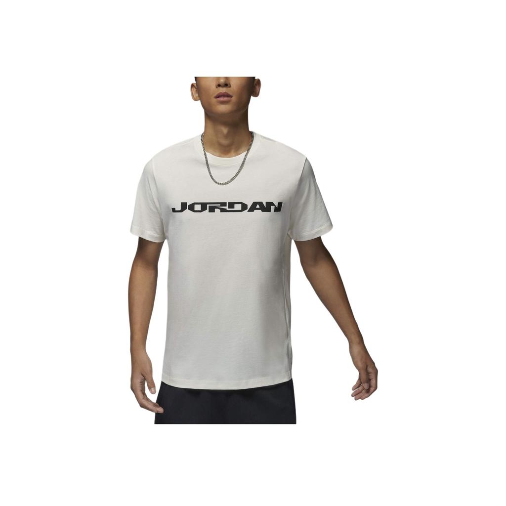 Jordan MVP Logo Soft Comfortable Short Sleeve T-Shirt Men Tops Sail-White Black FZ1976-133