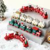 Christmas Plastics Train Toy Mini Train Decor Set for Christmas Party Christmas Train Ornament Fun Home Decoration Kids Gift