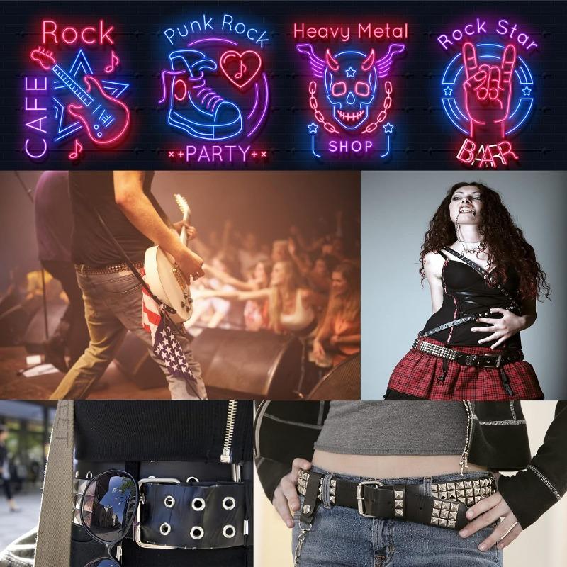 Studded Punk Y2K Goth Belt – Unisex Fashion Waist Accessory