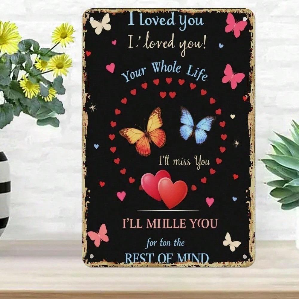1PC 8x12 Butterfly Metal Wall Art Sign Durable Home Decor Gift