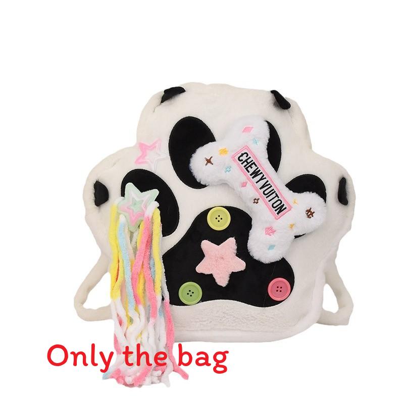 

Shaped Cat Paw Plush Backpack With Bone Plush Toy And Decoration Startassel чёрный