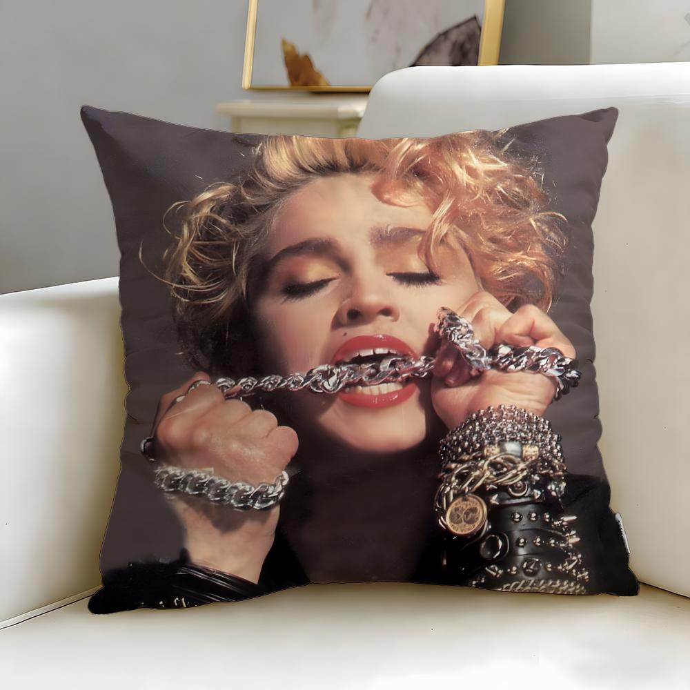 classic singer Madonna Cushion Cover Soft EasyWash Pillow Case Versatile for Couch Bed Travel and Office