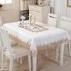 Luxury Tribute Silk Jacquard kulatý ubrus Krajkový ubrus Obývací pokoj Zkrášlující Dekorativní ubrus