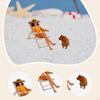 2 Pieces 1:64 Beach Vacation Miniature Figures People Figurines Dollhouse Accessories Tiny