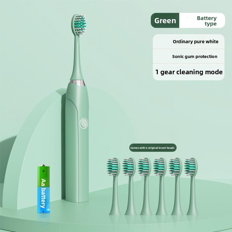 Vibration Soft-bristled Toothbrush Flusher, Rechargeable Automatic Ultrasonic Adult Household Electric Toothbrush