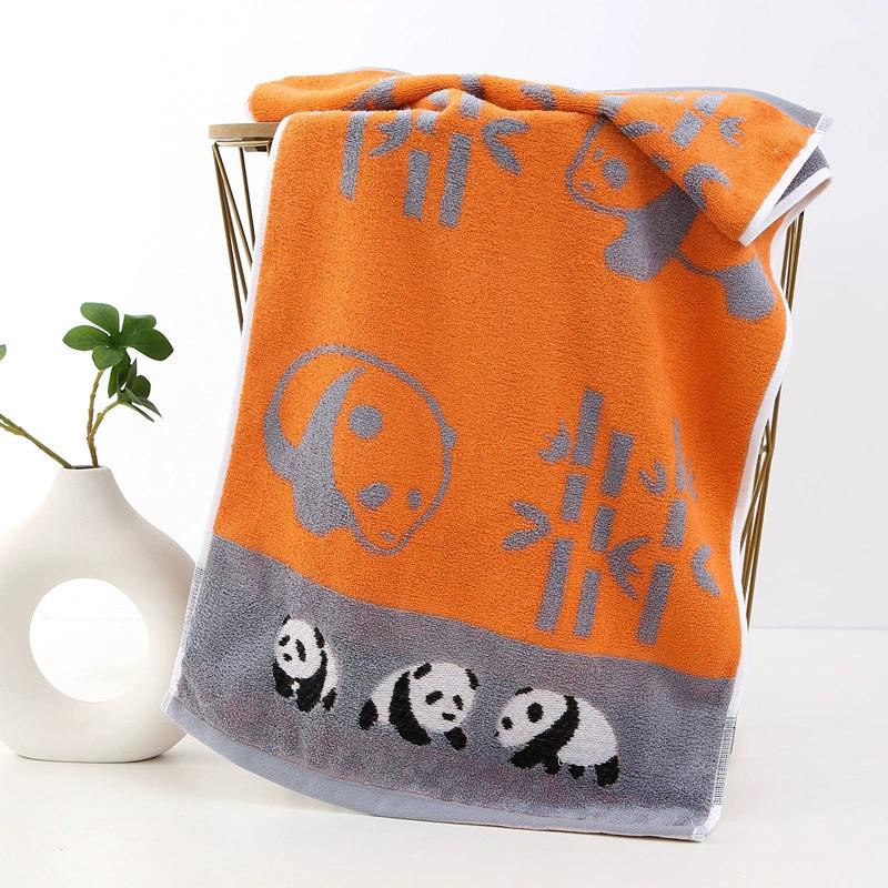 

Gaoyang Towel Wholesale Panda Bamboo Fiber Thickened Absorbent Face Towel Adult Face Washing Color Weaving Jacquard 74*34