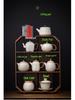 Small Beige Crackle Glaze Ru Ware Xishi Teapot – Ceramic Kung Fu Tea Infuser Set