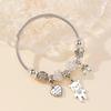 Obega Key Lock Crown Charm Bracelet Pink Glass Beads Elephant Bear Fatima Hand Clock Charm Bracelets Women Jewelry Love Gift