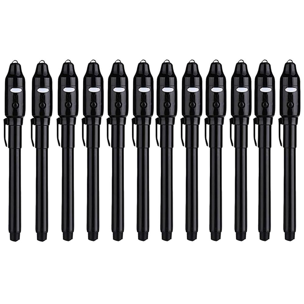4-12pcs Invisible Ink Pen Spy Pen with UV Light Magic Marker for Secret Message Treasure Box Prizes Kids Party Favors Toys Gift