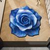 Floral Plush Floor Mat 3D Visual Flower Shaped Floor Rug Mat for Bathroom Quick-Drying Non-Slip Absorbent