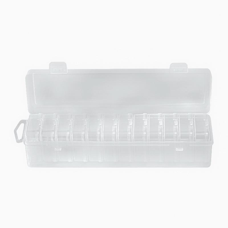 12 Compartment Clear Bead Organizer Box with Secure Hinged Lid for Nail Art Rhinestone Small Item Storage one size