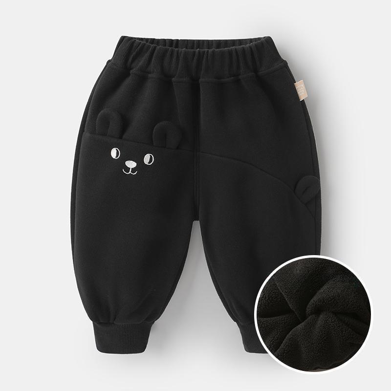 

Длинные цельные вельветовые брюки с толстым бархатом зимняя одежда для детей осенне-зимнего периода для мальчиков и девочек теплая модная тенденция 80