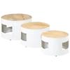  Barrel Bar Tables, Set of 3, Rough Mango Wood