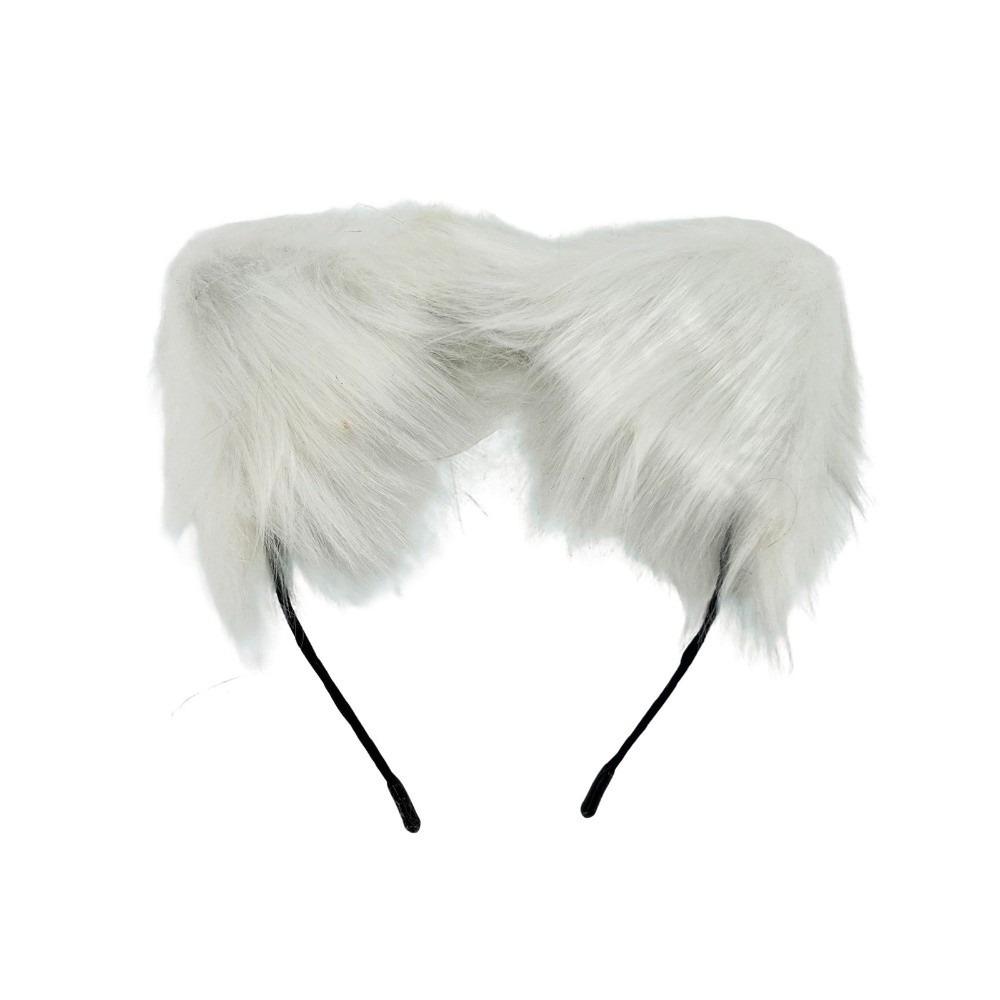 Animal Gothic Headband Furry Lolita Ears Headwear Festival Cat Ears Headband Halloween белый