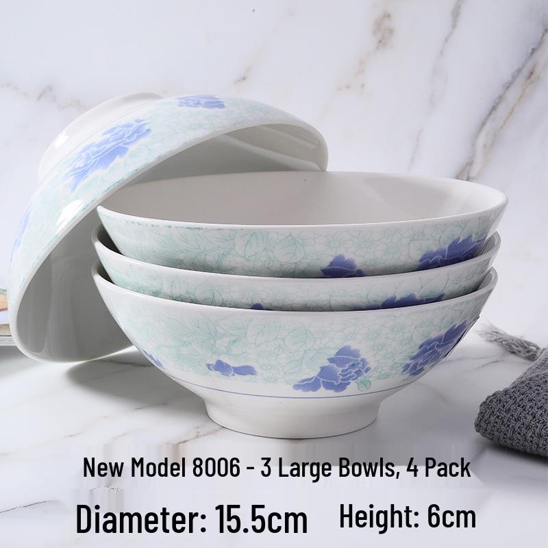 Retro Ceramic Porcelain Microwave-Safe Bowl Set - Chinese Style Tableware