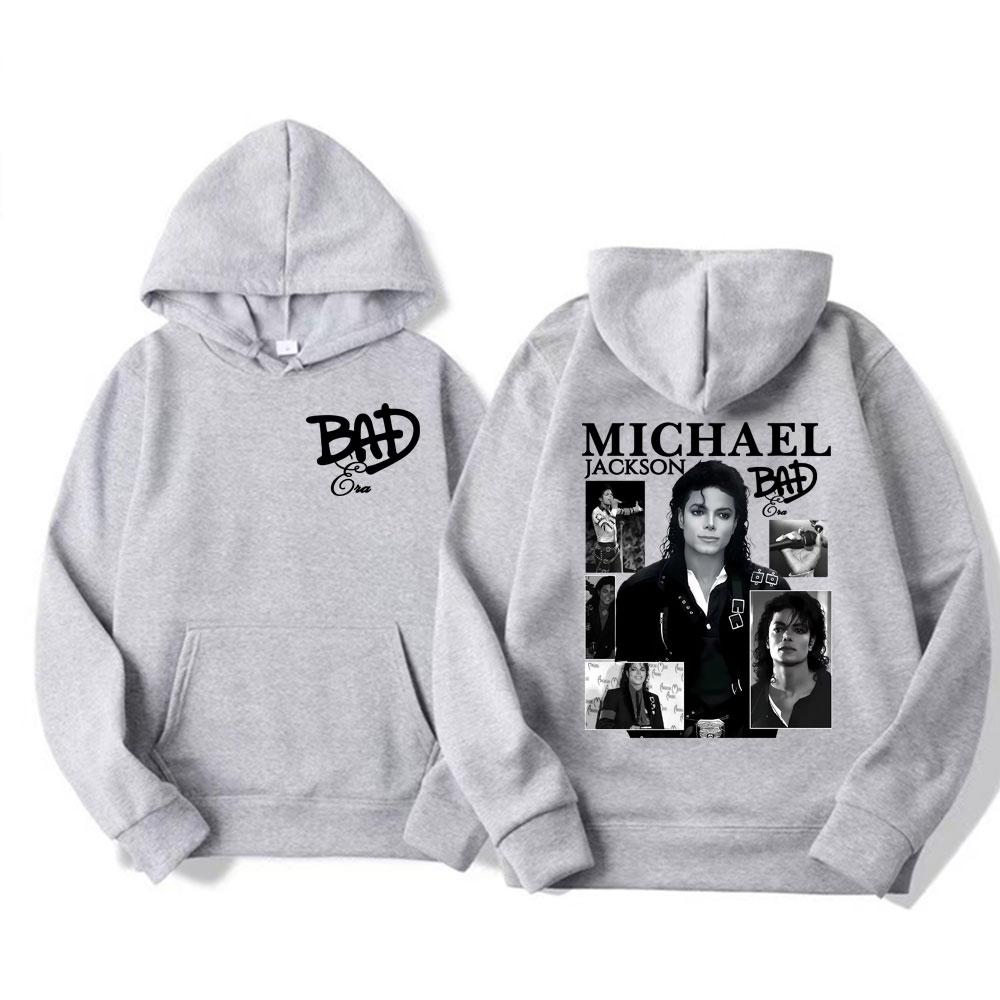 King of Pop Michael Jackson Bad Era Album Graphic Hoodies Men Women Vintage Hot Sale Hoodie Oversized Sweatshirts