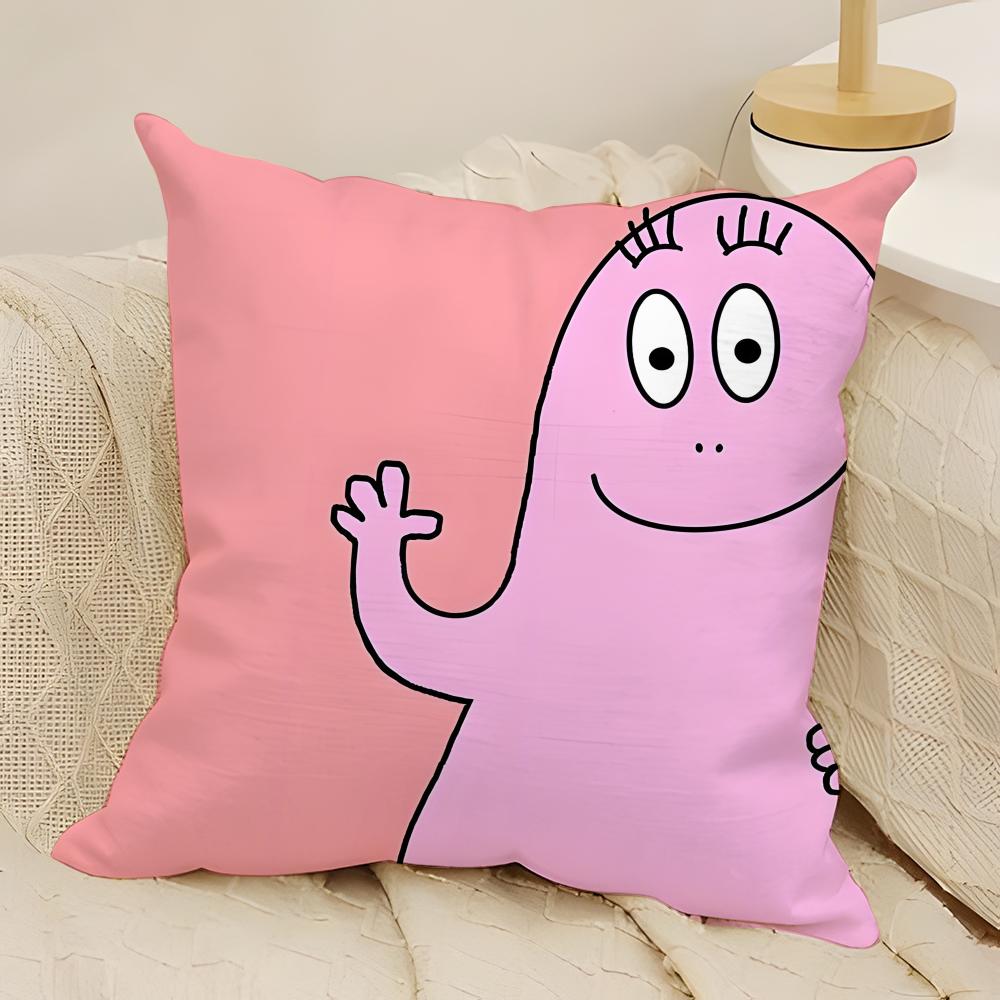 

Cute cartoon Barbapapa Pillow Case Natural Linen DoubleSided Printing Sofa Home Decor Cushion Cover 30X30cm