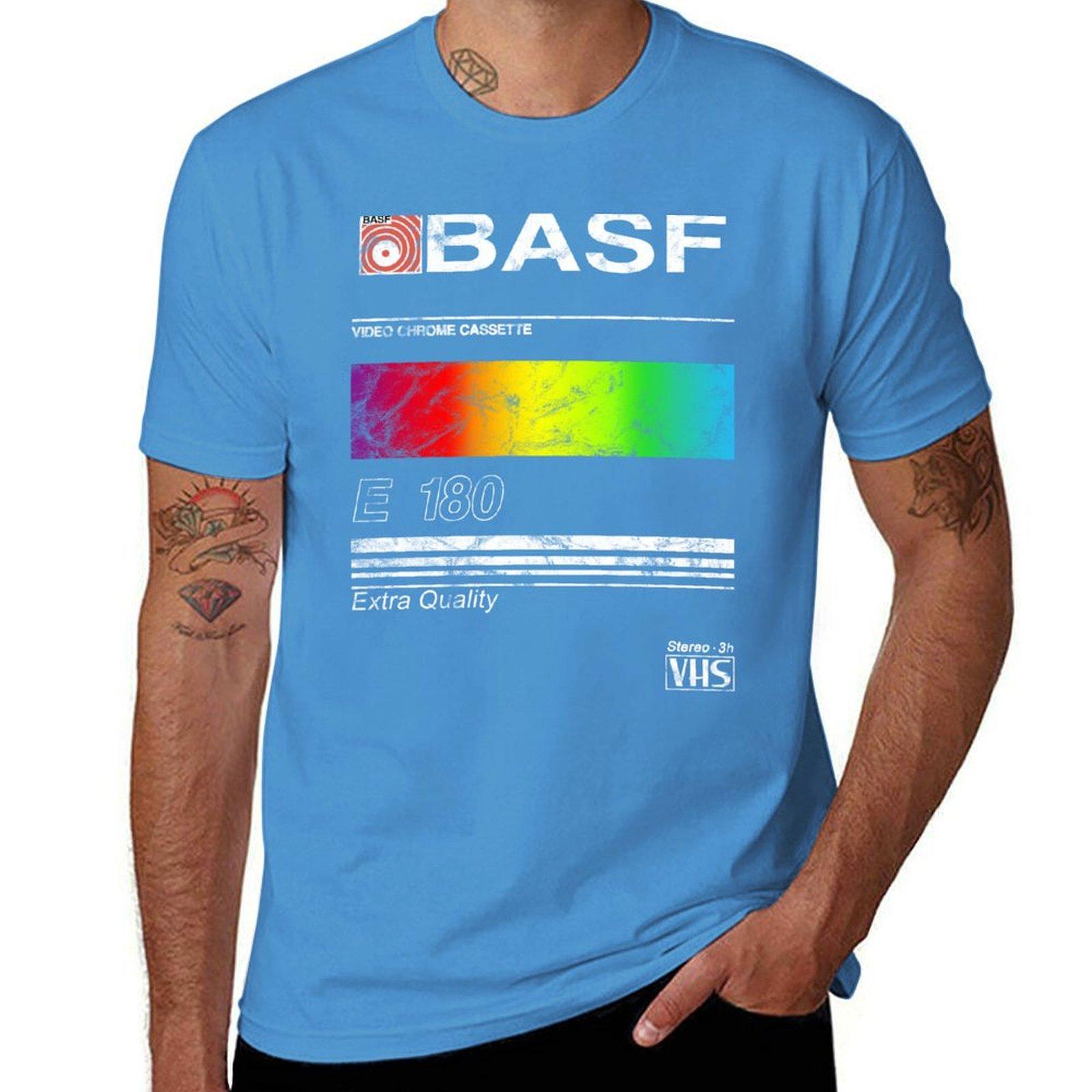 BASF Винтажная обложка VHS Футболка быстросохнущая пот мужская одежда S