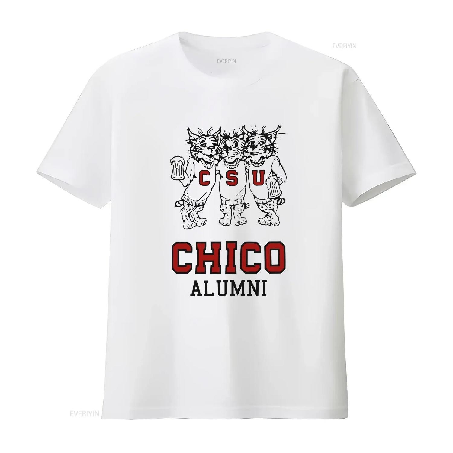 Chico State Alumni Vintage Drinking Wildcats Logo 1970S 1980S Classic T Shirt vintage Washed Stretched Unisex Slightly Casual S белый