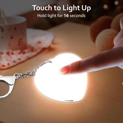 Heart-Shaped LED Touch Light Keychain: Luminous Gift & Night Light Pendant