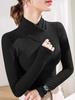 Elegante Top a Collo Alto in Velluto Costinato Anti-Età a Maniche Lunghe da Donna - Nuovo Design Autunno/Inverno.