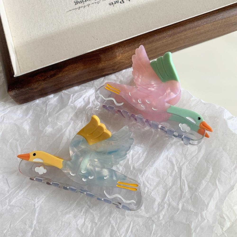 Cartoon Wild Goose Shark Clip Hairpin Acetate Shark Clip Fashion Bird Hair Claw  Party