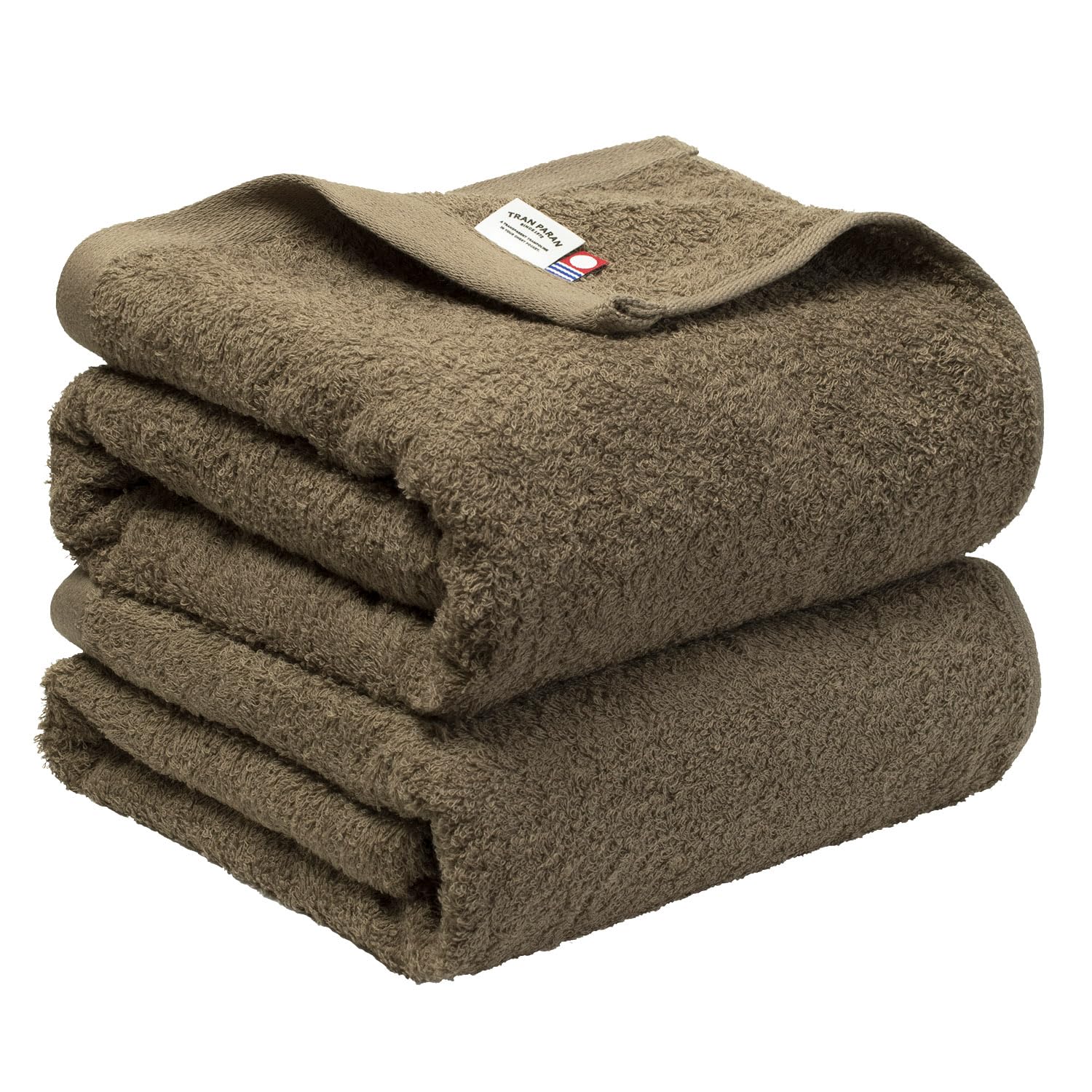 

Imabari Towel Bath Towel Set of 2, Made in Japan, 100% Cotton, Approx. 65 x 120cm, Ultra-Fine Thread, Hypoallergenic (Brown)