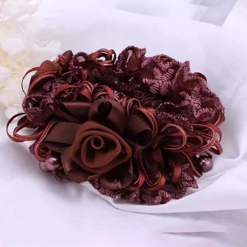 Korean Style Lace Big Head Flower Rubber Band Large Intestine Hair Band Updo Hair Elastics Girls Items Hair Ties
