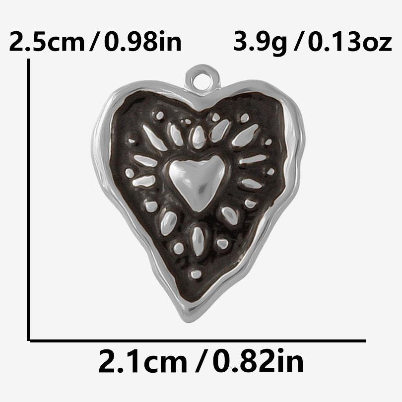 6pcs Punk Dark Black Stainless Steel Enamel Charms For Jewelry Making Supplies Sun Heart Cross Ocean Animal Pendant DIY Pendants